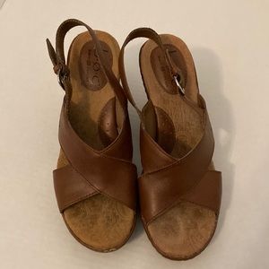 BOC tan wedge sandal